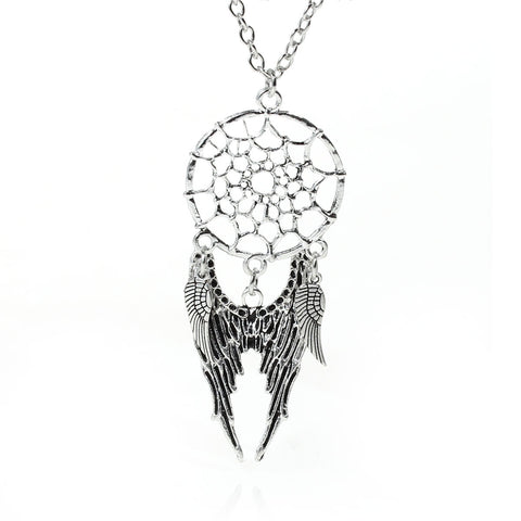 Angel Wing Dreamcatcher Pendant Necklace - Sexy Sparkles Fashion Jewelry - 1