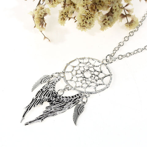 Angel Wing Dreamcatcher Pendant Necklace - Sexy Sparkles Fashion Jewelry - 3