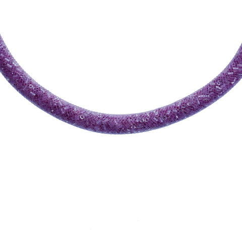 Purple Shiny Rhinestone Crystal Stardust Mesh Magnetic Necklace - Sexy Sparkles Fashion Jewelry - 2
