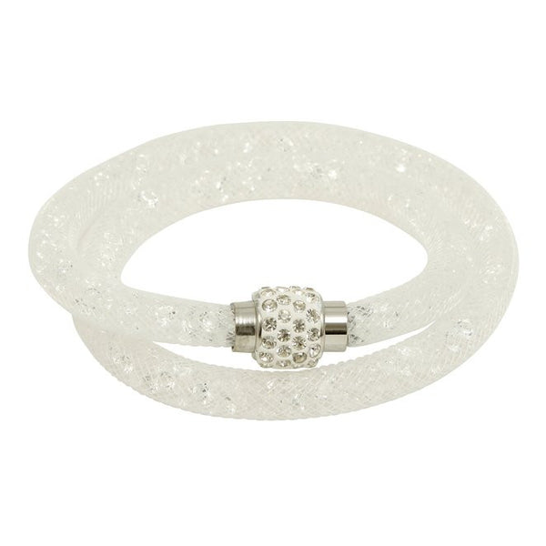 White Shiny Rhinestone Crystal Star Glitter Mesh Magnetic Necklace
