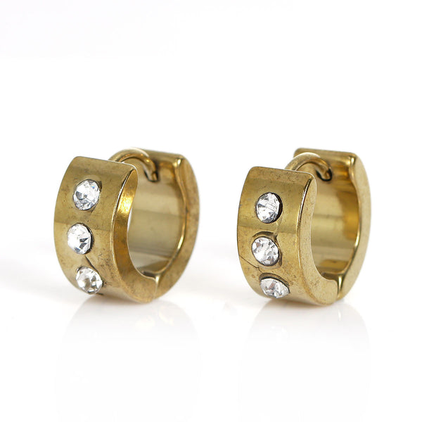 Sexy Sparkles Titanium Steel Mens Womens Hoop Earrings Piercings Huggie Hypoallergenic