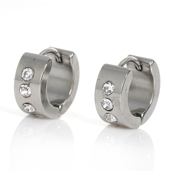 Sexy Sparkles Titanium Steel Mens Womens Hoop Earrings Piercings Huggie Hypoallergenic