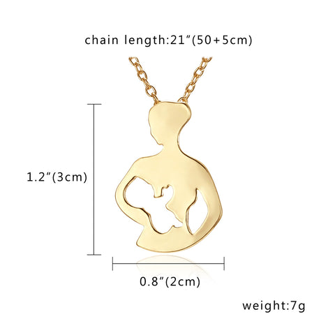 SEXY SPARKLES Mother Daughter Pendant Necklace Love Heart Necklace for Women Gift for Mom