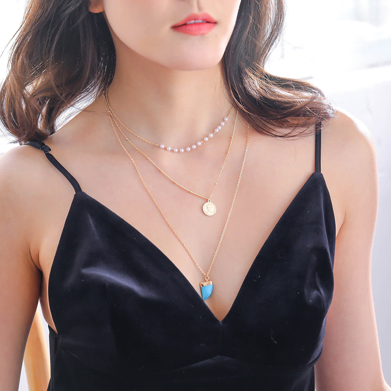 SEXY SPARKLES Multilayer Layered Layer Long Necklaces Chain