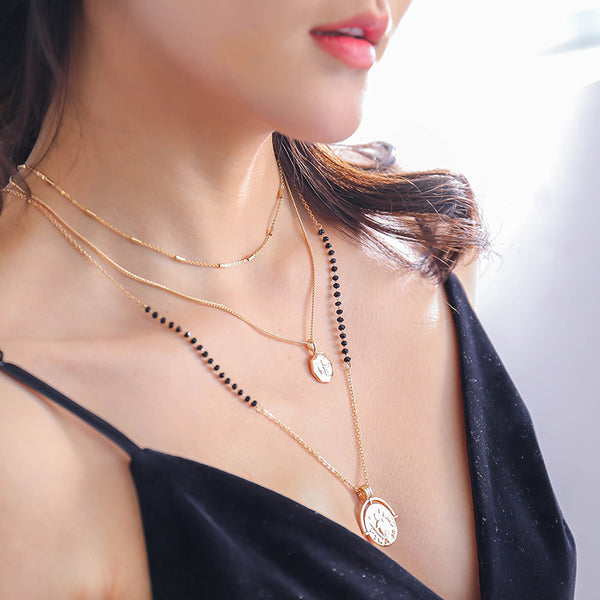 SEXY SPARKLES Multilayer Layered Layer Long Necklaces Chain for Womens Jewelry