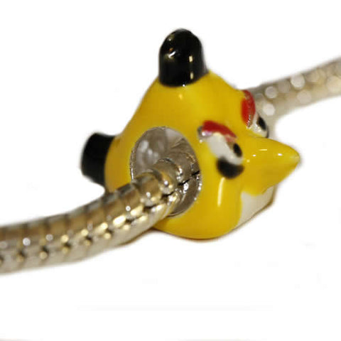 .925 Sterling Silver " Angry Bird"  Charm Spacer Bead for Snake Chain Charm Bracelet - Sexy Sparkles Fashion Jewelry - 3