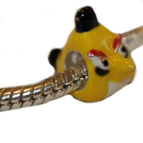 .925 Sterling Silver " Angry Bird"  Charm Spacer Bead for Snake Chain Charm Bracelet - Sexy Sparkles Fashion Jewelry - 2