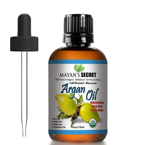 Argan Oil For Hair, Skin, Face, Nails, Beard & Cuticles - Best 100% Pure Moroccan Anti Aging, Anti Wrinkle Beauty Secret, Certified Cold Pressed Moisturizer 4oz