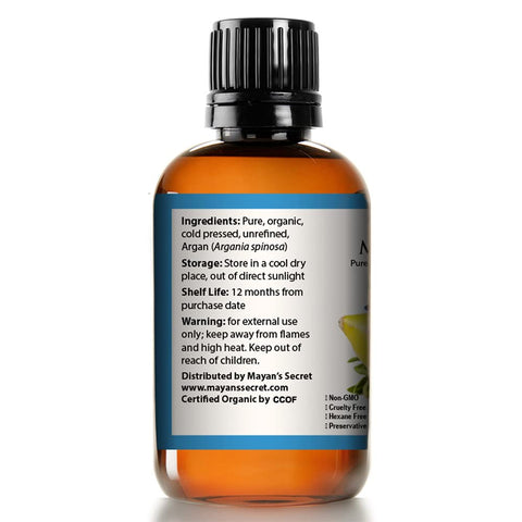 Argan Oil For Hair, Skin, Face, Nails, Beard & Cuticles - Best 100% Pure Moroccan Anti Aging, Anti Wrinkle Beauty Secret, Certified Cold Pressed Moisturizer 4oz
