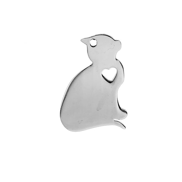 SEXY SPARKLES Stainless Steel Cat Pendants Shape for Necklace (Cat)