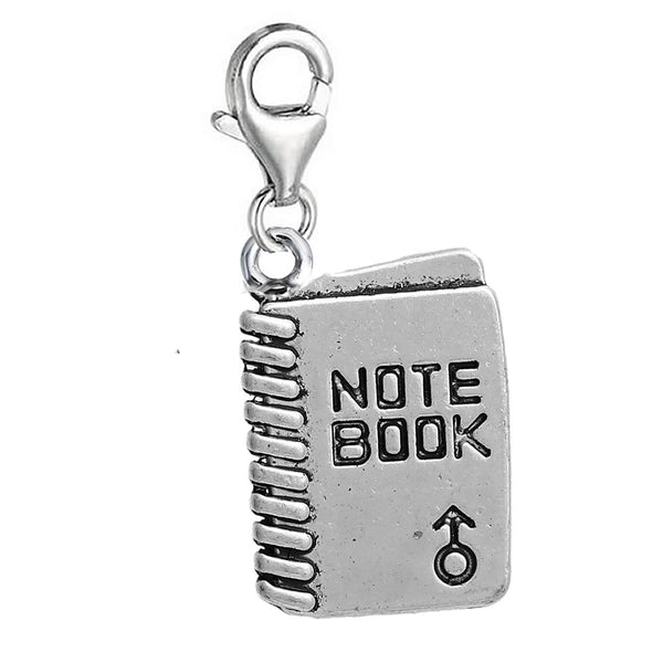 SEXY SPARKLES inch Note Bookinch  clip on lobster clasp Jewelry charm for bracelets,chains or any other item on which you can clip on
