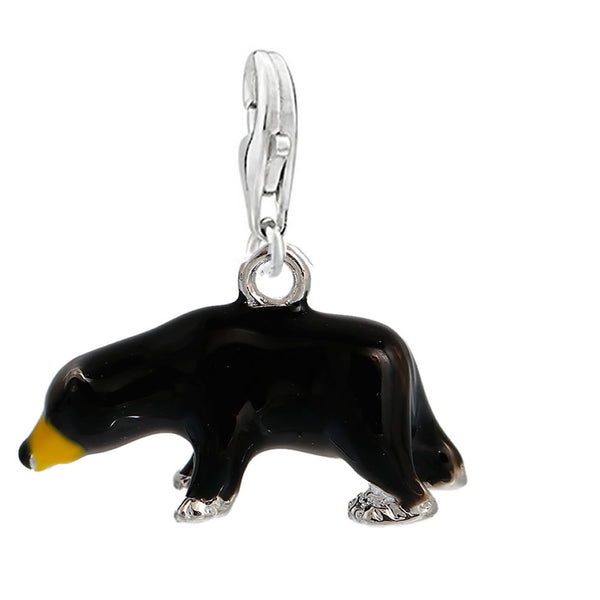 SEXY SPARKLES American Black Bear Clip on Charm clip on charm for charm bracelet Bear