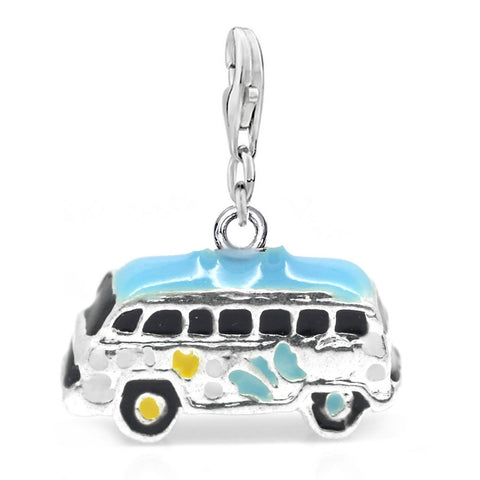 Public Bus Clip On For Bracelet Charm Pendant Charm Jewelry w/ Lobster Clasp