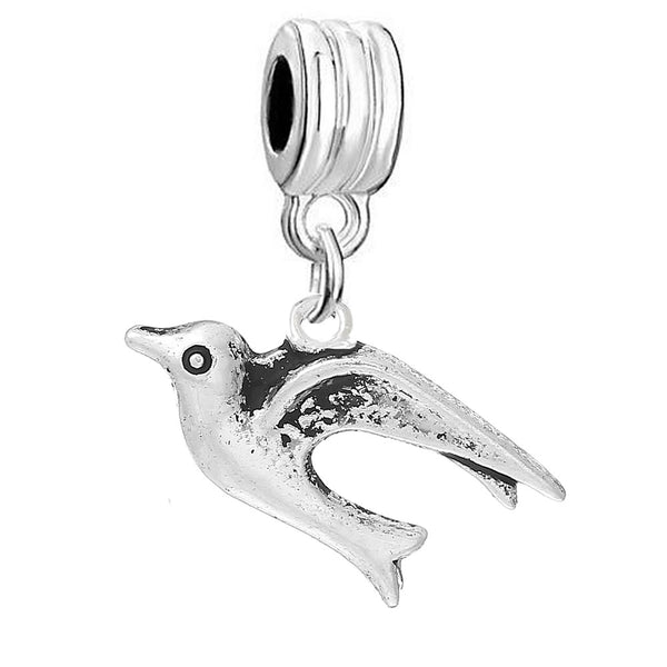 Flying Bird Charm Bead Compatible with European Snake Chain Bracelet