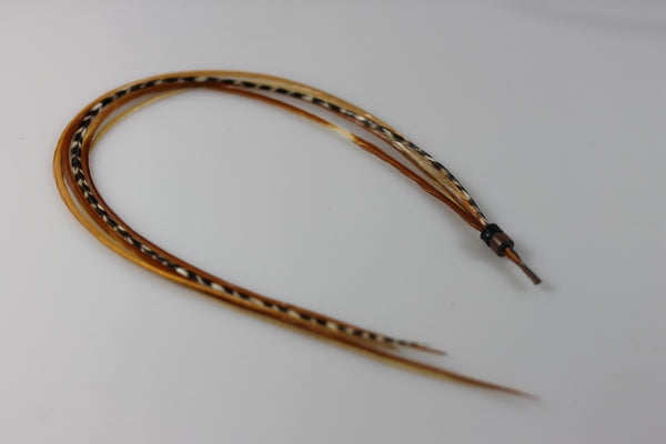 7 Feathers hair extension  Natural Beige & Brown Hair Feathers Mixes of Browns & Beiges