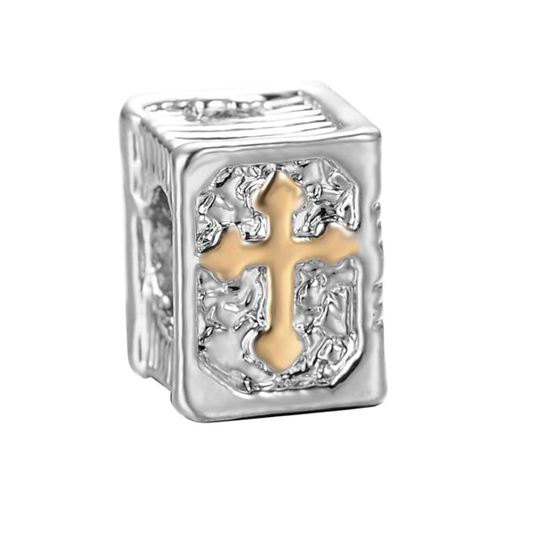 3D Cross Holy Bible book Religious Charm Jewelry Beads Fit Pandora Compatible - Sexy Sparkles Fashion Jewelry