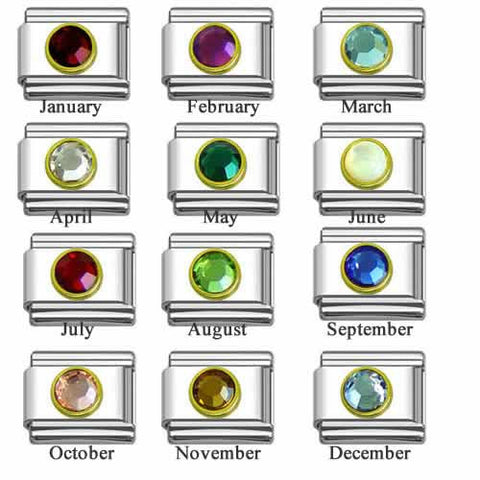 July Birthstone Italian Charm with Gold Tone Frame - Sexy Sparkles Fashion Jewelry - 2