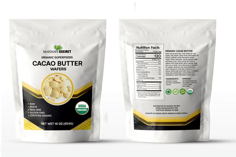 Raw CACAO BUTTER 100% Pure Organic Cocoa Bean Unrefined FOOD GRADE 1 Lb