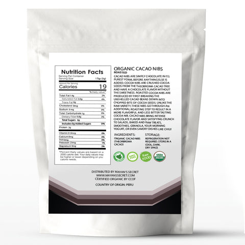 Superfoods Roasted Organic Cacao Nibs, 1 Lb - Raw | Keto | Vegan