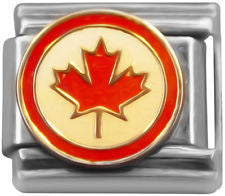 Canadian Flag Italian Charm Bracelet Link 9mm