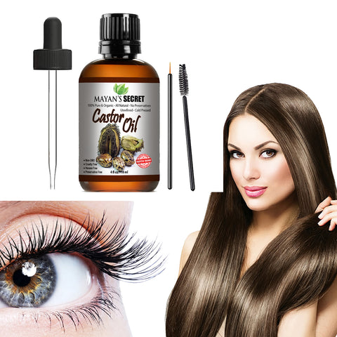 Castor Oil Cold-Pressed, USDA Certified Organic, Hexane-Free Castor Oil - Moisturizing & Healing, For Dry Skin, Hair Growth - For Skin, Hair Care, Eyelashes