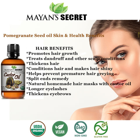 Castor Oil Cold-Pressed, USDA Certified Organic, Hexane-Free Castor Oil - Moisturizing & Healing, For Dry Skin, Hair Growth - For Skin, Hair Care, Eyelashes