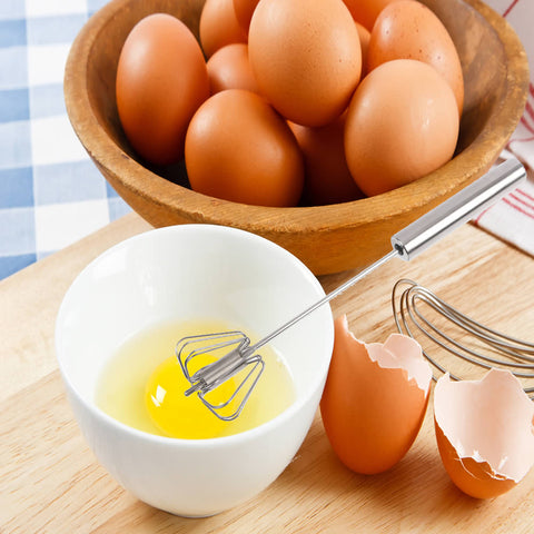 Premium Stainless-Steel Hand Push Whisk Blender, Egg Beater, Hand Egg Mixer for Flour Cake Length 10 inch