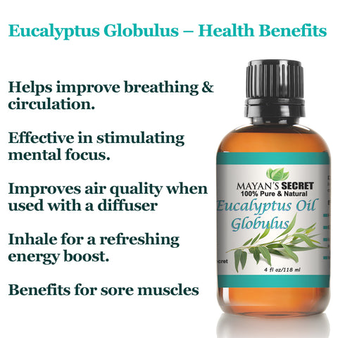 Eucalyptus Globulus Essential Oil, Aromatherapy for Clear Breathing,100% Pure, Therapeutic Grade