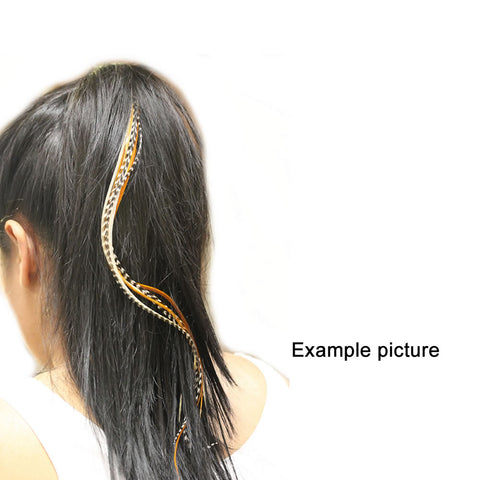 Feather Hair Extension 20 Individual 7"-11" Multi Color Kit with Hook Tool and 10 Beads
