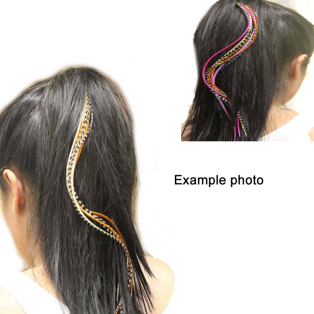  Feather Hair Extensions, 100% Real Rooster Feathers