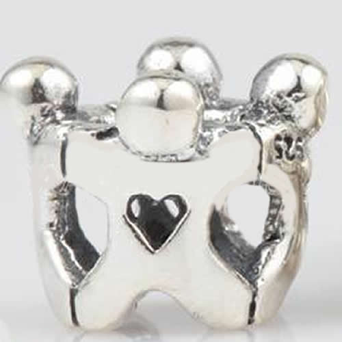 .925 Sterling Silver " Childrens Love Round"  Charm Spacer Bead for Snake Chain Charm Bracelet