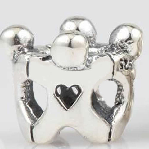 .925 Sterling Silver " Childrens Love Round"  Charm Spacer Bead for Snake Chain Charm Bracelet - Sexy Sparkles Fashion Jewelry - 1