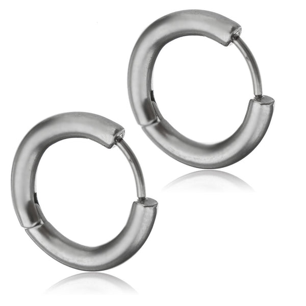 SEXY SPARKLES  1Pair Stainless Steel Mens Womens Hoop Earrings Cartilage Lip Piercing Nose Hoop Hypoallergenic 12mm - Sexy Sparkles Fashion Jewelry - 1