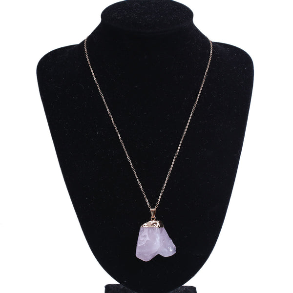 SEXY SPARKLES Natural Irregular Shape Pale Lilac Rose Quartz Druzy /Drusy Necklace Pendant
