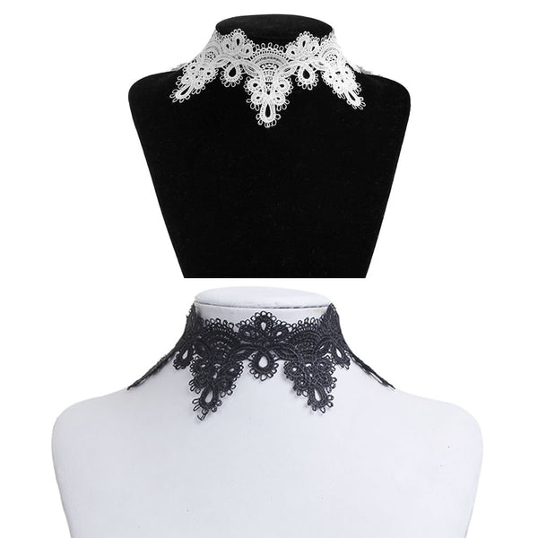 Sexy Sparkles 2 Pcs Lace Choker Necklace for Women Girls