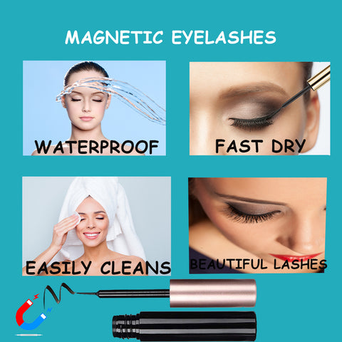 Magnetic Eyelashes with Eyeliner -Magnetic Eyeliner and Lashes Kit Eyelashes Natural Look Reusable False Lashes 5 Pairs