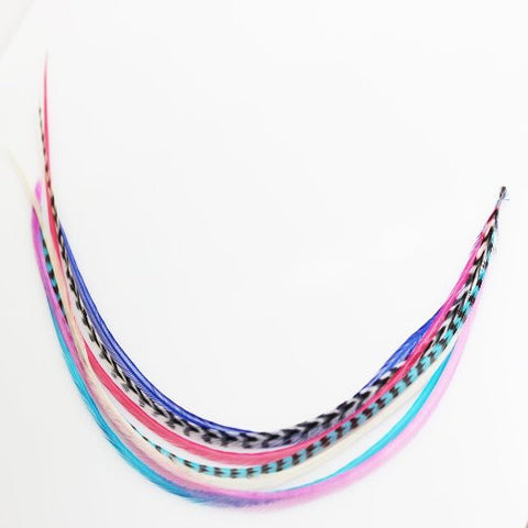 7 feathers in Total 7-10 Mermaid Mix Long Thin Feathers for Hair Extension 7 Feathers - Sexy Sparkles Fashion Jewelry - 1