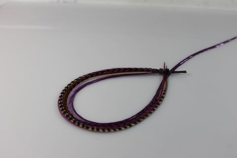7-10 Dark Purple with Natural Brown Mixes of Quality Feathers Hair Extension! 5 Feathers - Sexy Sparkles Fashion Jewelry - 2