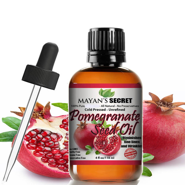 Pomegranate Seed Oil for Skin Repair -Large 4oz Glass Bottle Cold Pressed and Pure Rejuvenating Oil for Skin, Hair and Nails