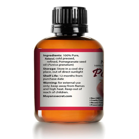 Pomegranate Seed Oil for Skin Repair -Large 4oz Glass Bottle Cold Pressed and Pure Rejuvenating Oil for Skin, Hair and Nails
