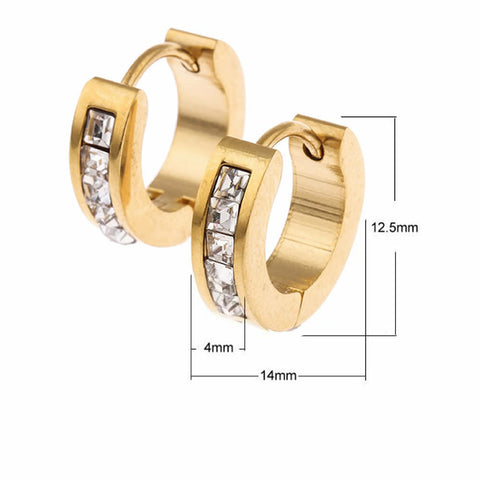 2 Pairs Stainless Steel Womens Mens Hoop Earrings Huggie Earrings CZ Piercings
