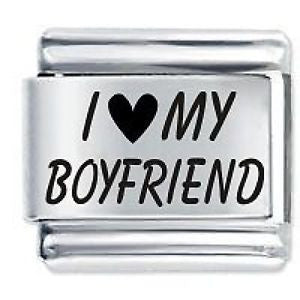 I Love My Boyfriend Italian Link Bracelet Charm