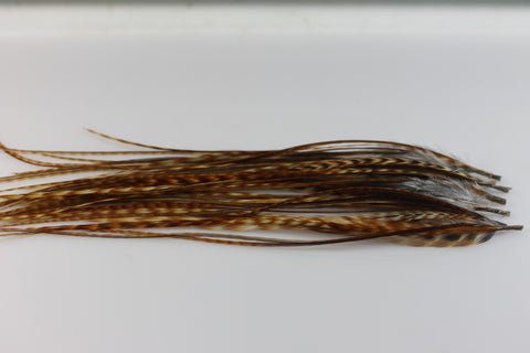 Feather Hair Extensions 4-7 Ginger Grizzly with Browns & Beige Feathers for Hair Extension 5 Feathers - Sexy Sparkles Fashion Jewelry - 1